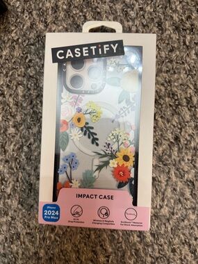 Casetify Floral Clear Impact Case - Multicolor Flowers on Clear Iphone 16 ProMax